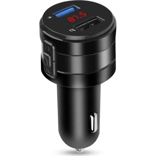 T3ED Handsfree Bluetooth 4.2 FM Transmitter Modulator Car Charger 3.1A Dual USB Adapter Car MP3 Player Wireless Receiver Black