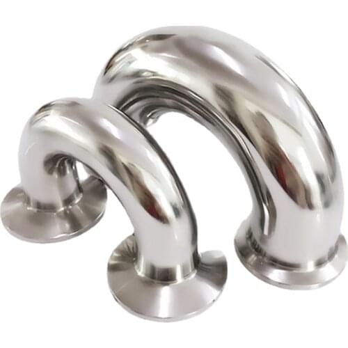 32/38/45/51/57/63/76mm Pipe OD 1.5"-3" Tri Clamp End 180 Degree Bend SUS304/316 Stainless Fitting