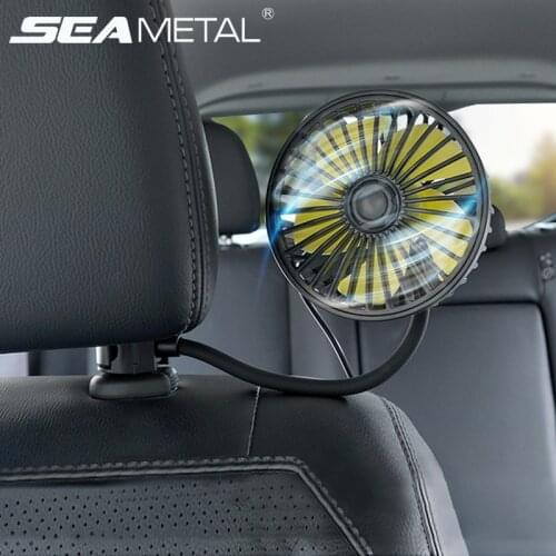 12V Car Fan USB Auto Dashboard Seat Fan Summer Cooling Fan High Speed Gear Mute Fan in the car No Noise 360 Degree Adjustable