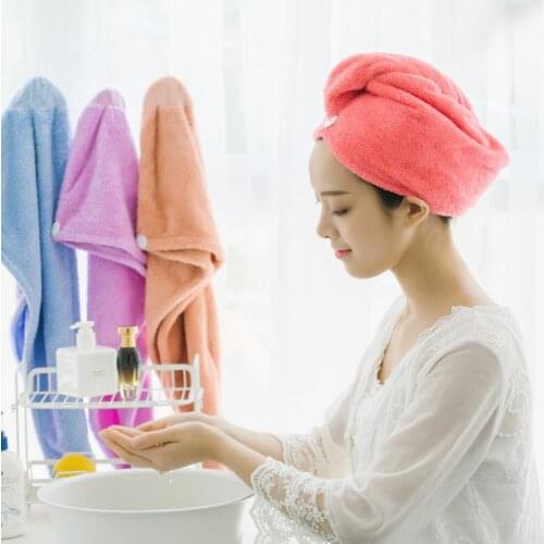 2019 High Quality Thicken Microfiber Bath Towel Hair Dry Quick Drying Lady Bath towel soft shower cap hat for lady man 25x65 cm