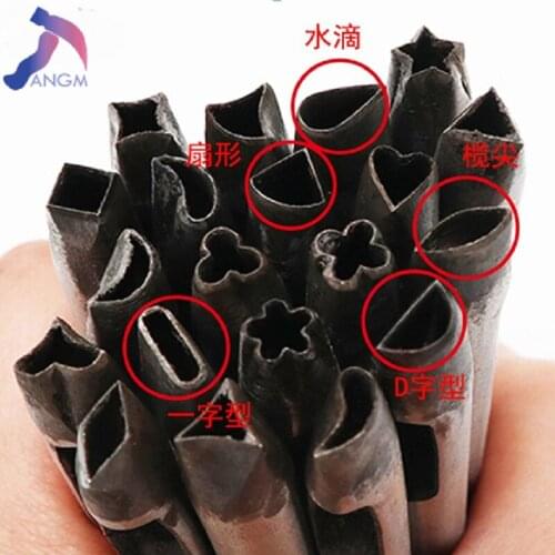High Quality DIY Leather Craft Tool 5 To 25 Mm Flower Punch Leather Steel Mixed Design Belt Hole Making Tools Pattern 5 Shape