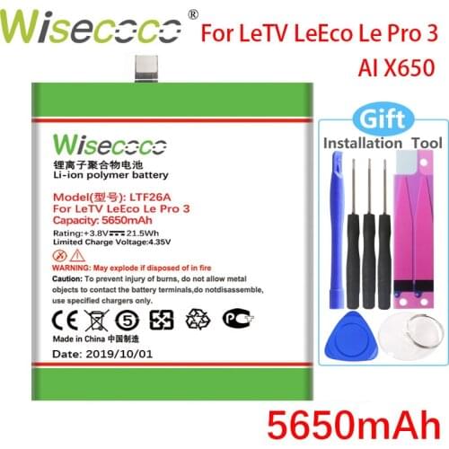 WISECOCO 5650mAh LTF26A Battery For LeTV LeEco Le Pro 3 AI X650 Mobile Phone In Stock High Quality Battery