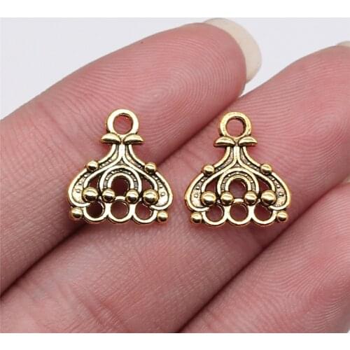 WYSIWYG 20pcs 14x13mm Antique Gold Color Earring Connector For Jewelry Making DIY Jewelry Findings