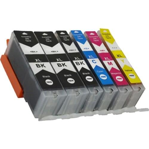 YLC 6pk 5 colors PGI550 PGI-550 CLI-551 compatible ink cartridge for Canon IP7250 MG5450 MX925 MG5550 MG6450 MG5650 MG6650 MX725