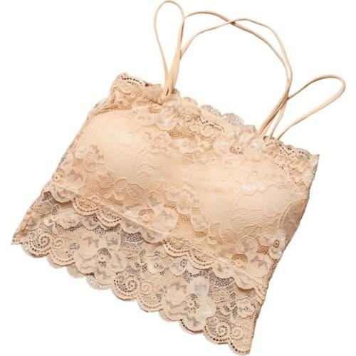 TJ-TianJun Womens Lace Breast Wrapping Sexy Lovely To The Waist Suspender Vest Soft Breathble Have Pad Girl Underwear Summer