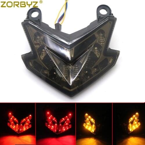 ZORBYZ Motorcycle Smoke LED Integrated Brake Tail Light Turn Signal Light For Kawasaki Ninja ZX6R 636 Z800 2013-2014