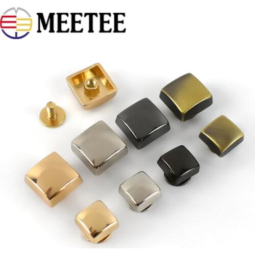 10/20pcs 8x9mm/12x12mm Square Rivet Screw For Bags Handbag Decorative Studs Button Nail Rivet Metal Buckles Hook Leather Craft
