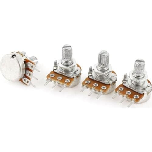 10pcs WH148 B500K Linear Potentiometer Pots 15mm Shaft with Nuts and Washers 3 Pin