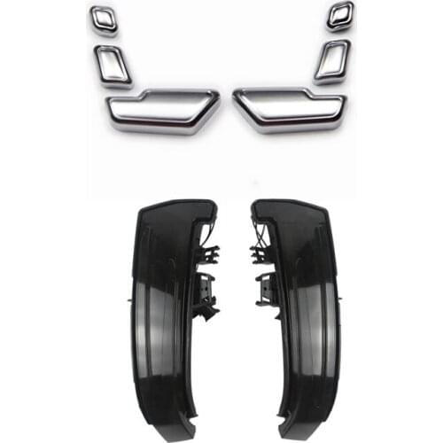 2 Pcs Car Rearview Mirror Indicator Led Dynamic & 6 Pcs Car Door Seat Adjust Button Switch Cover