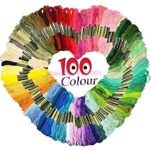 25set 100 Colors Embroidery Thread Cross Stitch Embroidery Thread Sets