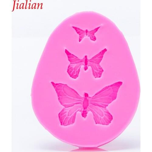 Butterfly shaped 3D Reverse sugar molding Food Grade silicone mould for polymer clay molds chocolate cake decoration tools F0101