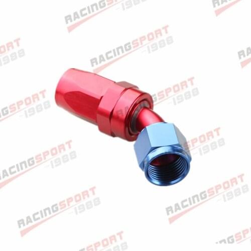 8AN AN8 Aluminum 45 Degree Swivel Oil Hose End Fitting Adapter Red/Blue