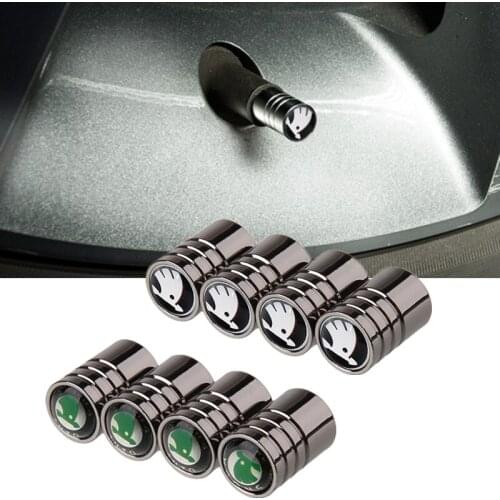 Car Accessories Wheel Tire Valve Stem Caps Cover Styling Protection for Skoda Octavia A7 Superb 2 Fabia Rapid Yeti Kodiaq Kamiq