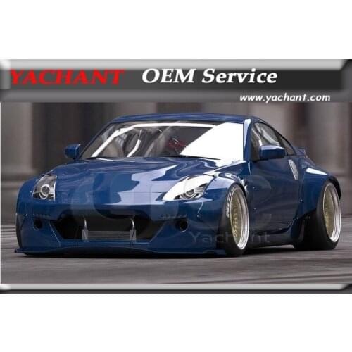 Car-Styling New Fiber Glass FRP Car Front Bumper Fit For 02-08 350Z Z33 RB Style Front Bumper with Lip and LED Light