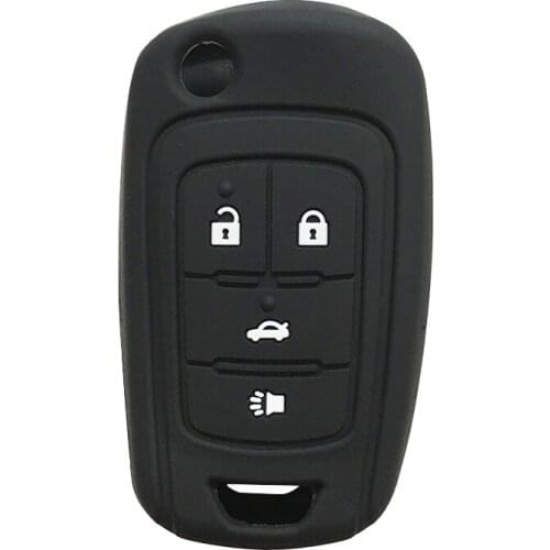 Silicone Car Key Case Cover For Chevrolet Cruz Spark Ng Orlando Malibu Epica Lova Camaro Impala 4 Buttons Key Holder Protection
