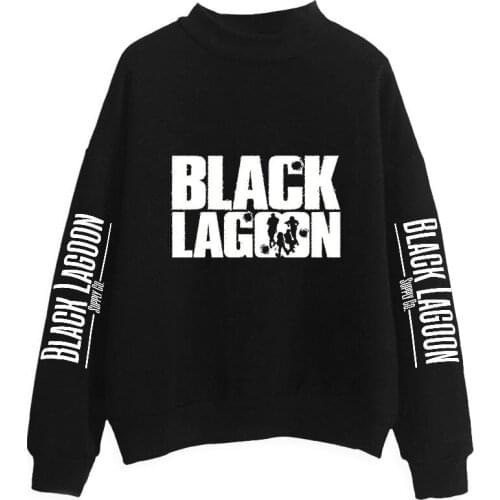 Black Lagoon Fashion Turtleneck Sweatshirts Women Men Long Sleeve Sweatshirts Anime Hot Sale Casual Pullover Clothes