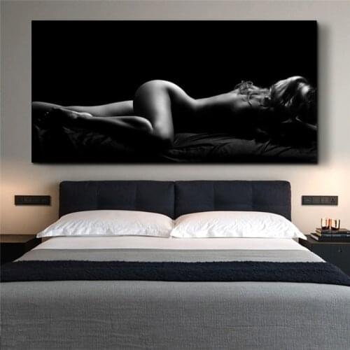 Black and White Nude Portrait Canvas Posters and Prints Sexy Sleeping Women Paintings on The Wall Art Pictures for Bedroom Decor