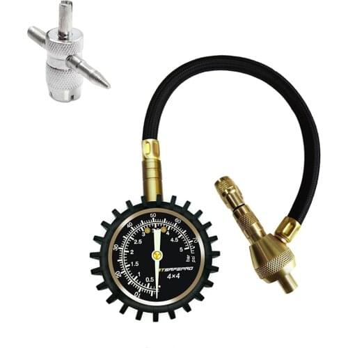 2 in 1 Machinical Car Tire Deflator Gauge 0-70 PSI/0-5 Bar 4X4 Large Offroad Tires With Valve Tools Glow in the Dark