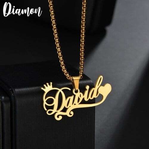 Diamon 2020 New with Personalized Name Necklaces for Women Nameplate Jewelry Stainless Steel Custom Letter Necklace Gift