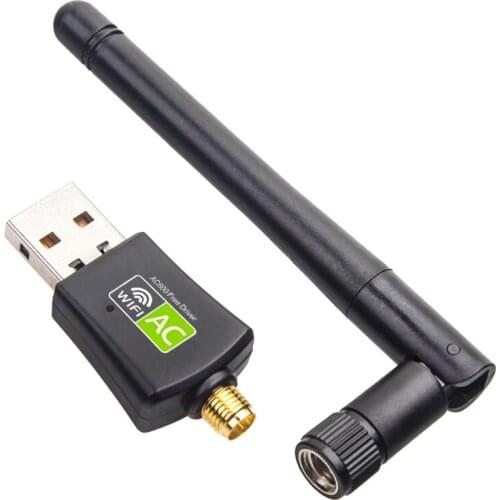 JTKE AC 600Mbps USB Wifi Adapter 5/2.4Ghz Dual Band with Antenna Dongle LAN 802.11ac/a/b/g/n for Windows XP Win 7 10 Mac Vista