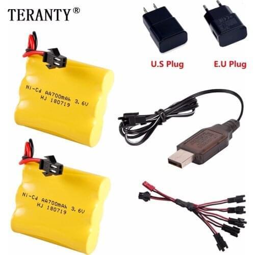 M Model ) Ni-CD 3.6v 700mah Battery + USB Charger For Rc toys Car Tank Train Robot Boat Gun AA 3.6v Rechargeable Battery Pack