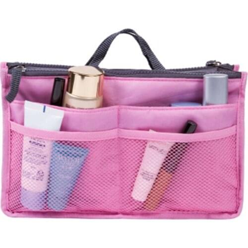 Fashion personality Nylon Travel Insert Organizer Handbag Purse Large Liner Lady Makeup Cosmetic Bag Female Tote