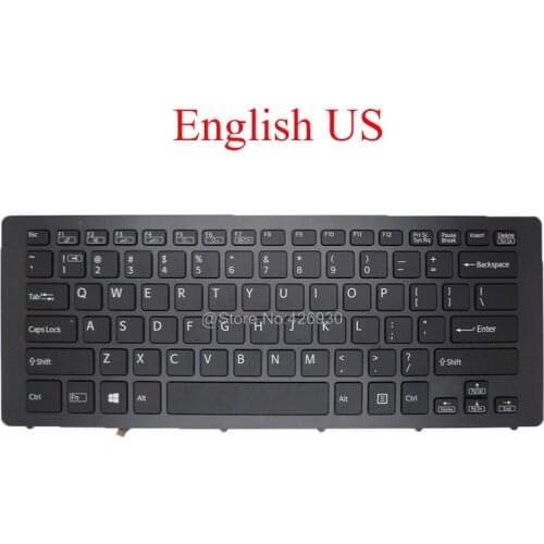 Laptop US Keyboard For SONY For VAIO SVF15N Series 9Z.NABBQ.701 149264921US AEFI3U000103A English US black with backlit new
