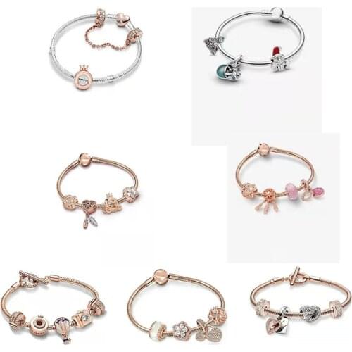 Winter new style 925 sterling silver beads stars and snowflakes charm Pan bracelet Christmas ornaments