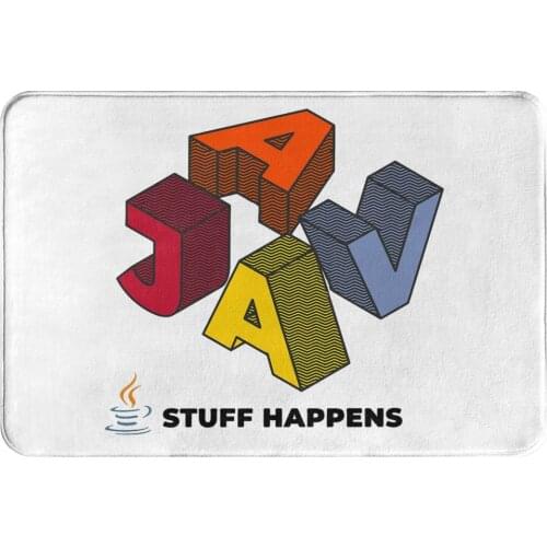 Linux Operating System Tux Kitchen Non-Slip Carpet Java Stuff Happens Living Room Mat Entrance Door Doormat Floor Decor Rug