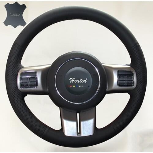 Nappa Leather braid on the Steering Wheel Cover for Jeep Grand Cherokee 2011-2013 Compass Wrangler Patriot 2011-2016