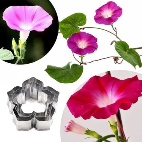 Wholesale 10 Sets(3 pcs/set) Morning glory Cutters Stainless Steel Candy Biscuit Fondant Cookie Cutters Cake Decorating Tools