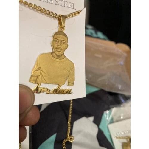 Custom Photo Necklaces For Women Men Personalised Jewelry Stainless Steel Custom Any Character With Name Necklace Pendants