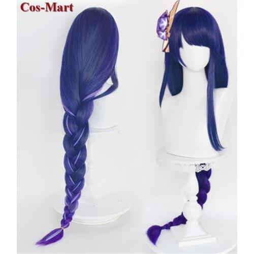 The High Quality Wigs Game Genshin Impact Shogun Raiden Cosplay Fashion Braided Hair Unisex Activity Party Role Play Accessories