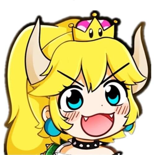 S40463# Various Sizes PVC Decal for Chibi Bowsette Car Sticker Waterproof on Bumper Rear Window Laptop