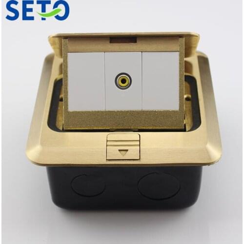 SeTo Pop-up Type Floor Socket Single Port Yellow Audio Connector Socket Wall Plate Keystone Floor Receptacle