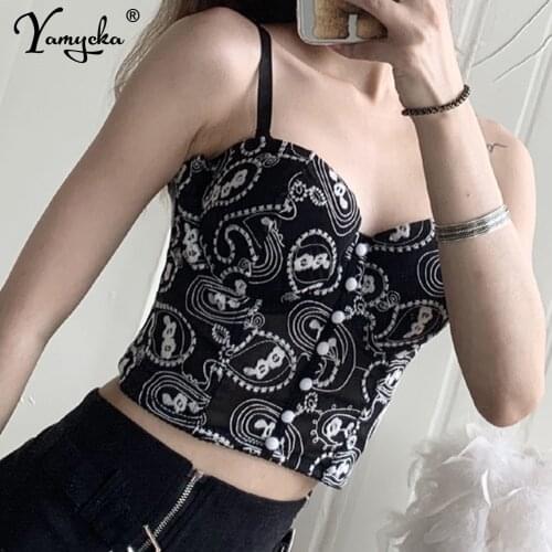Sexy see though Embroidery corset crop top women summer halter party bustier tank y2k top Push Up bra club Cropped womens tops