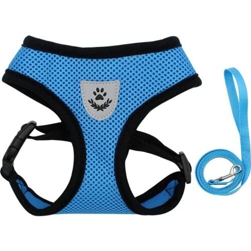 Breathable Small Dog Harness And Leash Nylon Safety Mesh Chest Strap Collar For Kitten Cat Chihuahua Pug Bulldog Cats Vest