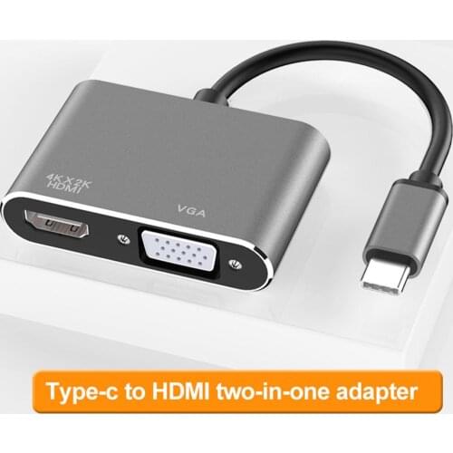 USB 3.1 Type-C Male to 4Kx2K HDMI VGA Female Hub Adapter Cable Cord for MacBook Type-C to HDMI Adapter Converter adaptador usb