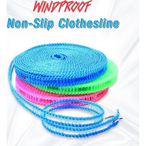 Windproof Non-Slip Clothesline Indoor Outdoor Clothes line, Portable Travel Clothesline Windproof Non-slip Clothesline