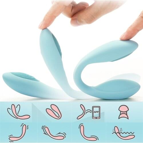 Silicone Remote APP Vibrator Wearable Panties Vaginal Egg G Spot And Clitoris Double Vibrator Bendable 9 Modes+4 Strengths