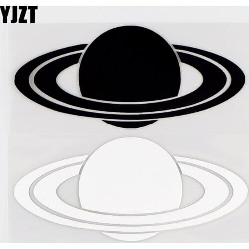 YJZT 13.5×6CM Planet Saturn Space Vinyl Decal Car Sticker Funny Decor Black / Silver 10A-0400