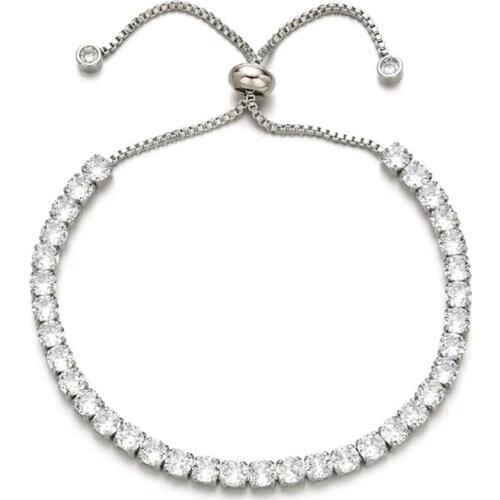 High quality fashionable round AAA zircon pull bracelet for women / Girls wedding party