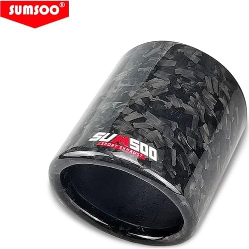 SUMSOO genuine Car modification part Exhaust Pipe Forged Carbon Fiber Cover crimping Muffler Pipe Tip case housing