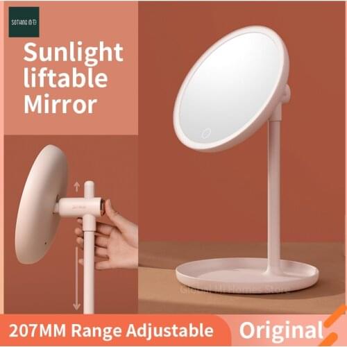 Sothing Led Light Makeup Mirror 2000mAh HD Silver-Plated Mirror Adjustable Touch Dimmer Led Vanity Table Desk Cosmetic Mirror