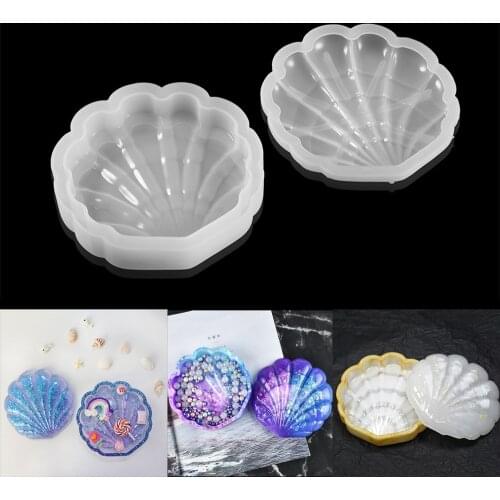 1Set Crystal Epoxy Mold Shell Shape Storage Box Desktop Decoration Molud for DIY Epoxy Resin Crafts Jewelry Storage Mould