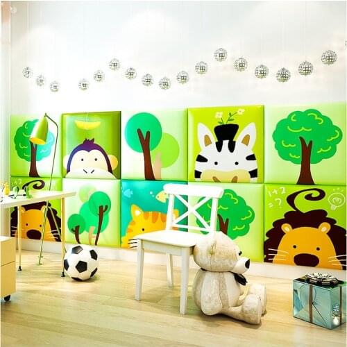 1PCS30*30cmChildrens Room Baby Bumper Head Wall Stickers Tatami Wall Fence Mat Headboard Soft Bag Self-adhesive Background Wall