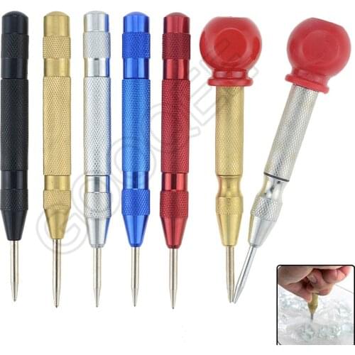 1PCS 5-inch Automatic Center Pin Spring Loaded Mark Center Punch Tool Wood Indentation Mark Woodworking Tool Bit