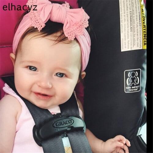 1PC New Cute Wide Nylon Headbands Edging Lace Trim Nylon Bow Head Wrap Nylon Headwear Turban Baby Girls Hair Accesseries