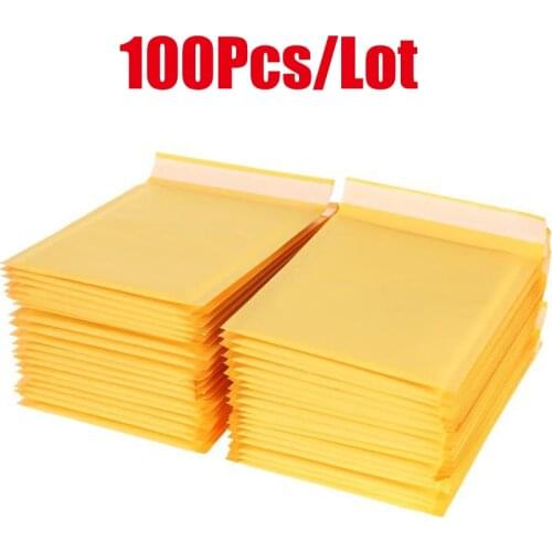 100 PCS/Lot Kraft Paper Bubble Envelopes Bags Different Specifications Mailers Padded Shipping Envelope With Bubble Mailing Bag