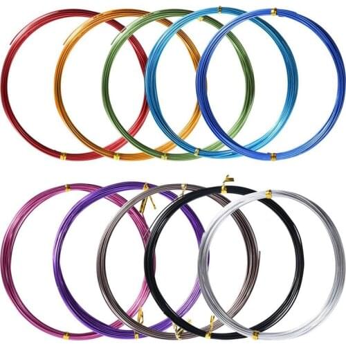 12 Rolls Assorted Colors Aluminium Craft Wire for DIY Craft, 1 mm in Diameter 5 Meters Long